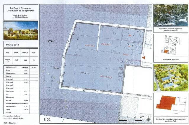 Location Appartement t3 69 m² Saint-Nazaire 44600 Saint-Marc Est