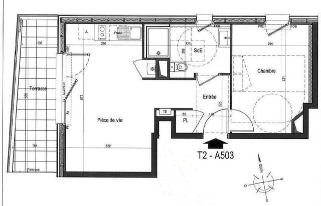 Location Appartement t2 41 m² Nantes 44100 JAMET