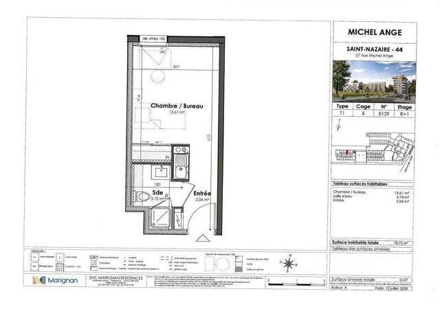 Location Appartement studio 1 pièce 18 m² Saint-Nazaire 44600