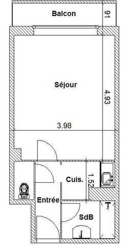 Location Appartement studio 1 pièce 29 m² Nantes 44000