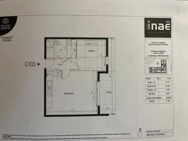 Location Appartement t2 46 m² Saint-Herblain 44800