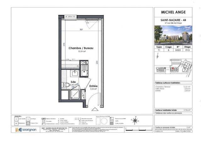 Location Appartement studio 1 pièce 17 m² Saint-Nazaire 44600