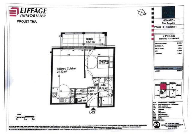 Location Appartement t2 43 m² Dinard 35800