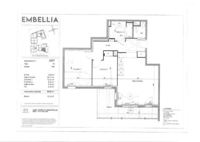 Location Appartement t3 62 m² Pornic 44210