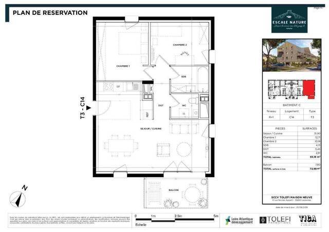 Location Appartement t3 65 m² Guérande 44350