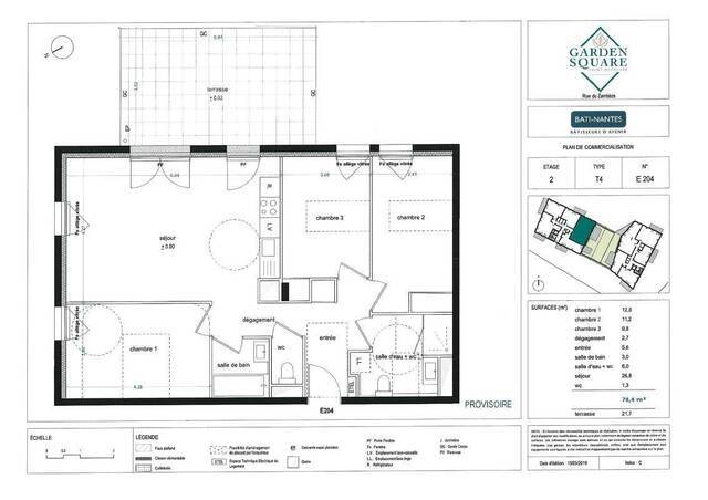 Location Appartement t4 78 m² Saint-Herblain 44800