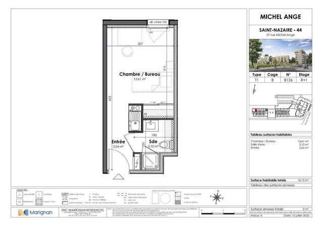 Location Appartement studio 1 pièce 18 m² Saint-Nazaire 44600