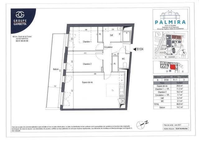 Location Appartement t3 66 m² Les Sorinières 44840