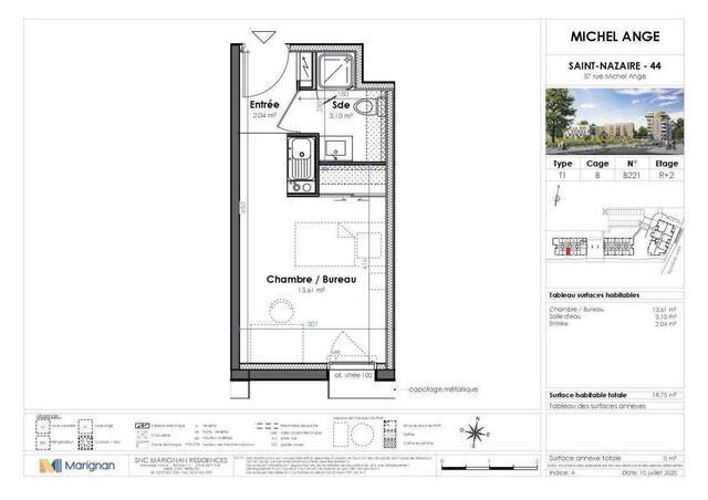 Location Appartement studio 1 pièce 18 m² Saint-Nazaire 44600