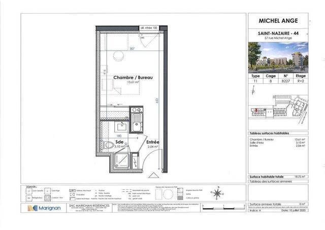 Location Appartement studio 1 pièce 18 m² Saint-Nazaire 44600