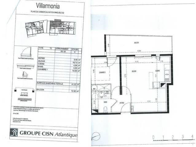Location Appartement t2 41 m² Saint-Nazaire 44600