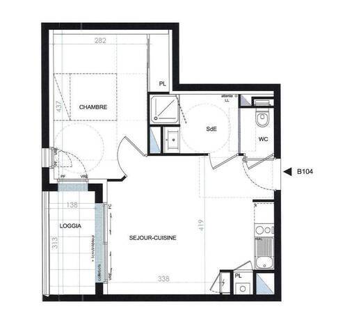 Location Appartement t2 38 m² Nantes 44100 Canclaux