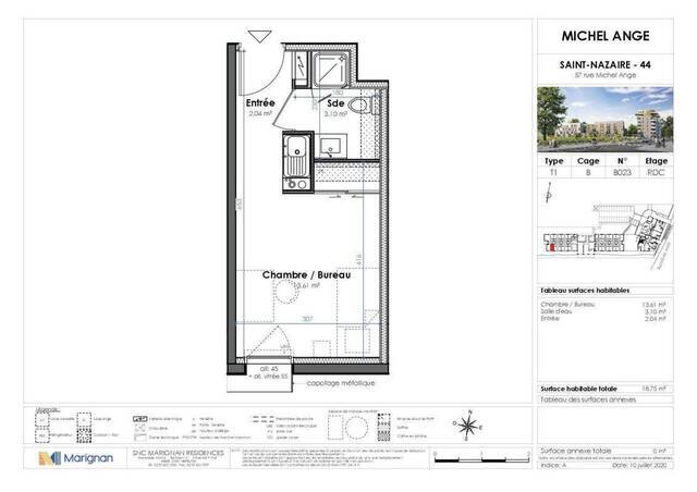 Location Appartement studio 1 pièce 18 m² Saint-Nazaire 44600