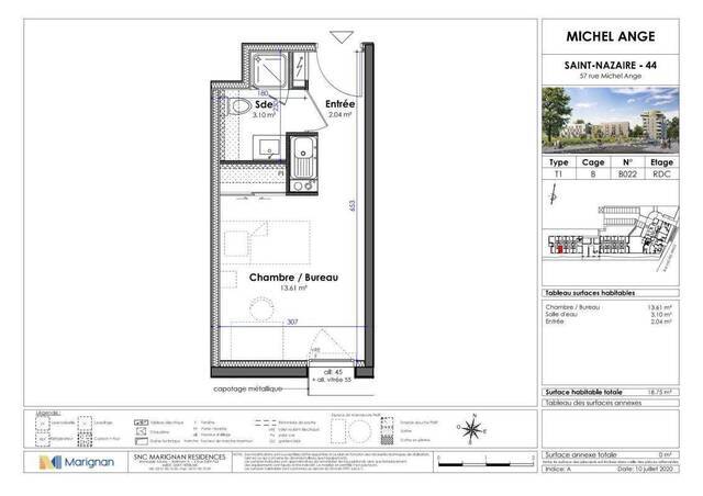 Location Appartement studio 1 pièce 18 m² Saint-Nazaire 44600