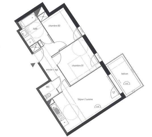 Location Appartement t3 56 m² Vertou 44120