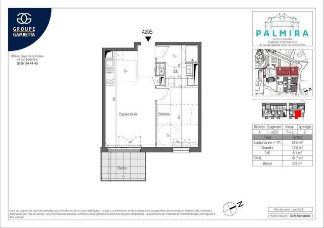 Location Appartement t2 41 m² Les Sorinières 44840