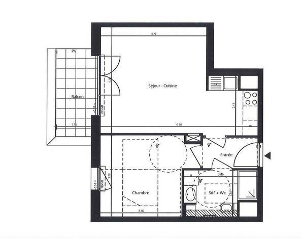 Location Appartement t2 41 m² Saint-Nazaire 44600