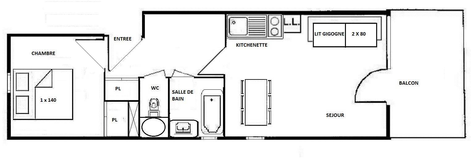 Location Vacances Appartement 2 Pieces 2 Pieces Cabine 4 Personnes 26 M Les Saisies 736 Bas