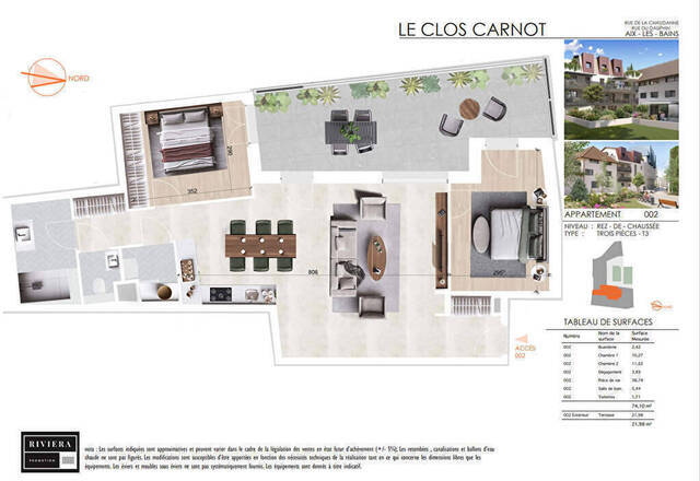 Sale Apartment appartement 3 rooms 74.1 m² Aix-les-Bains 73100