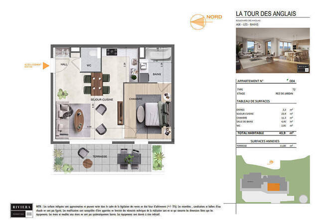 Vente Appartement 2 pièces 43.97 m² Aix-les-Bains 73100