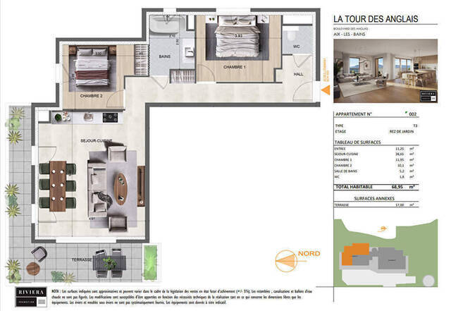 Vente Appartement 3 pièces 69.21 m² Aix-les-Bains 73100