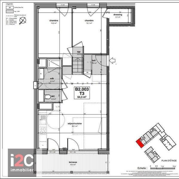 Vente appartement t3 64.3 m² à Ferney-Voltaire 01210