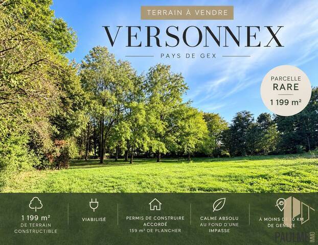 Vente Terrain à batir 1199 m² Versonnex 01210