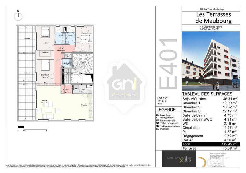 Vente appartement 4 pièces 119 m² à Valence 26000