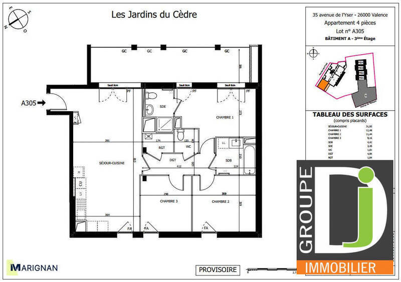 Vente appartement 4 pièces 81 m² à Valence 26000