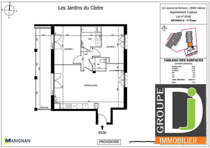 Vente appartement 3 pièces 67 m² à Valence 26000