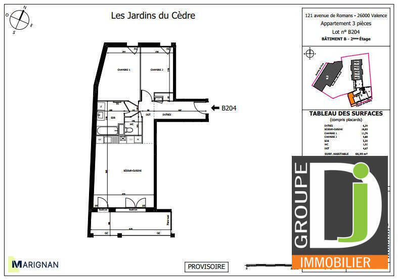 Vente appartement 3 pièces 67 m² à Valence 26000