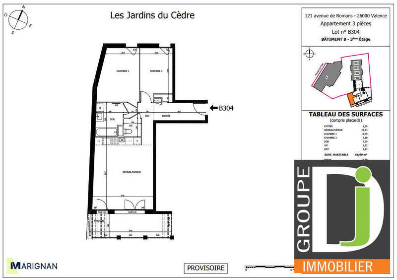 Vente appartement 3 pièces 67 m² à Valence 26000