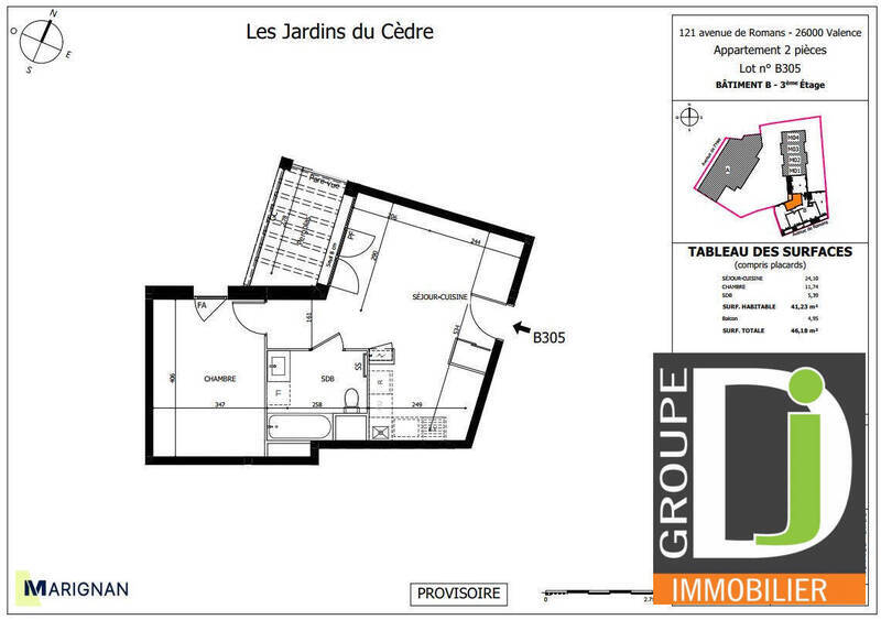 Vente appartement 2 pièces 41 m² à Valence 26000