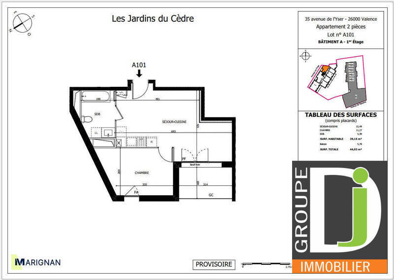 Vente appartement 2 pièces 39 m² à Valence 26000