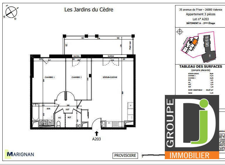 Vente appartement 3 pièces 66 m² à Valence 26000