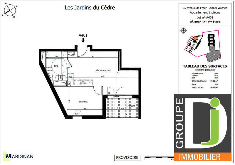 Vente appartement 2 pièces 39 m² à Valence 26000