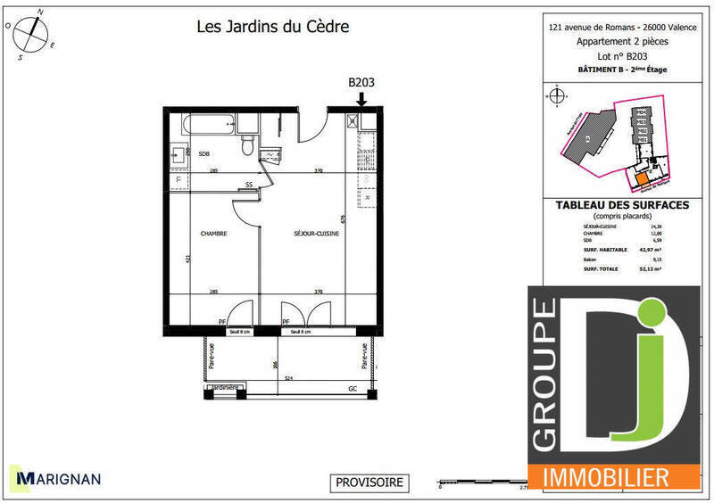 Vente appartement 2 pièces 43 m² à Valence 26000