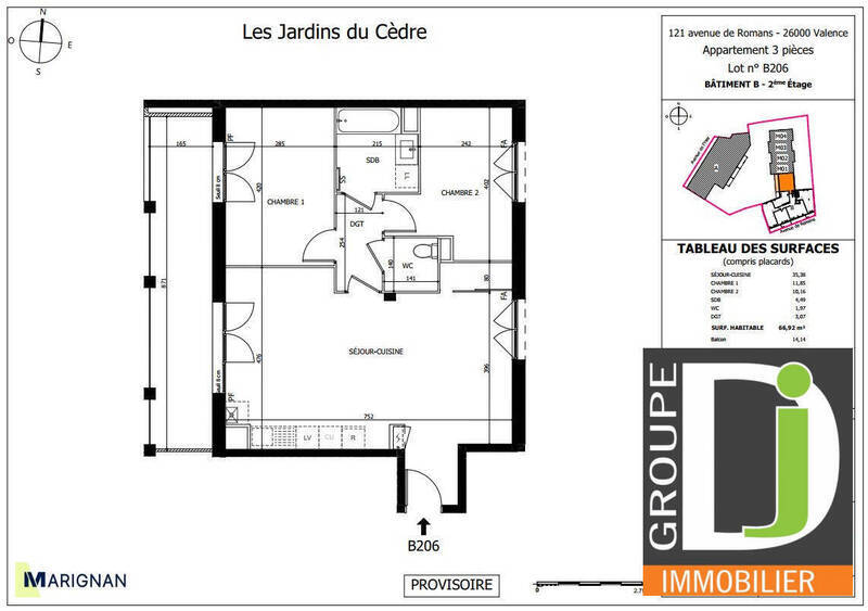 Vente appartement 3 pièces 67 m² à Valence 26000