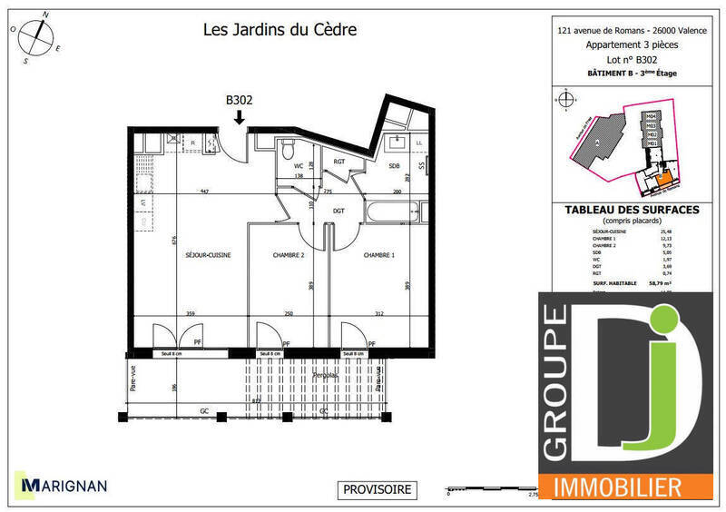 Vente appartement 3 pièces 59 m² à Valence 26000