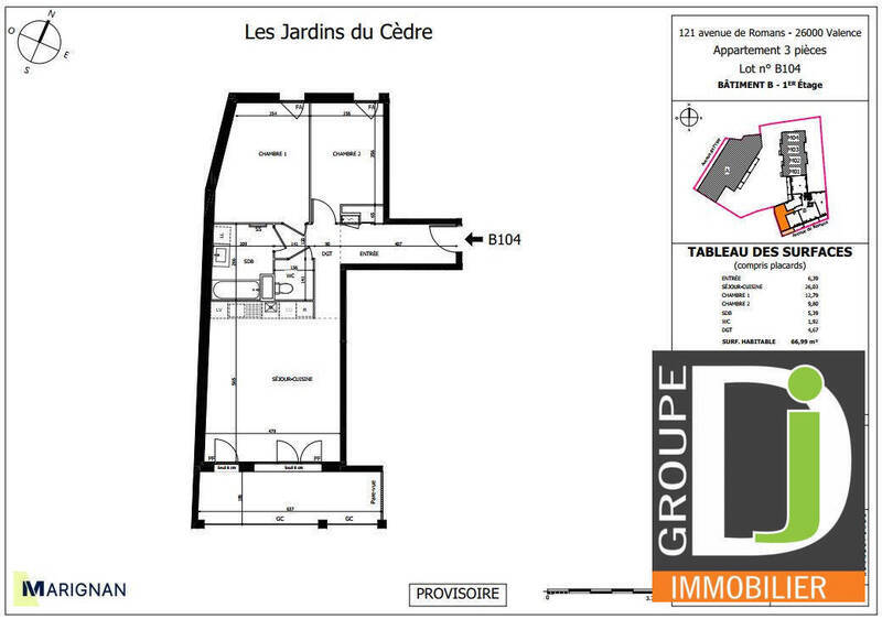 Vente appartement 3 pièces 67 m² à Valence 26000