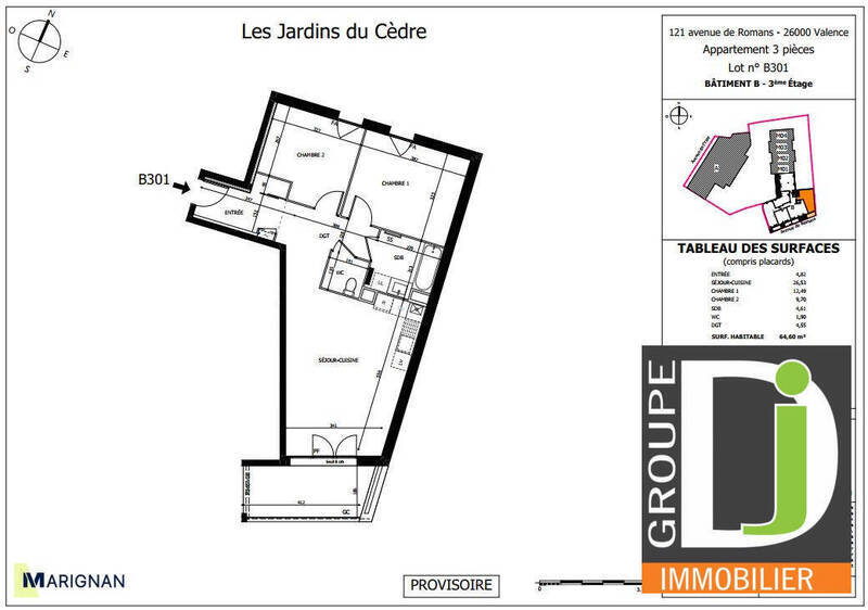 Vente appartement 3 pièces 65 m² à Valence 26000