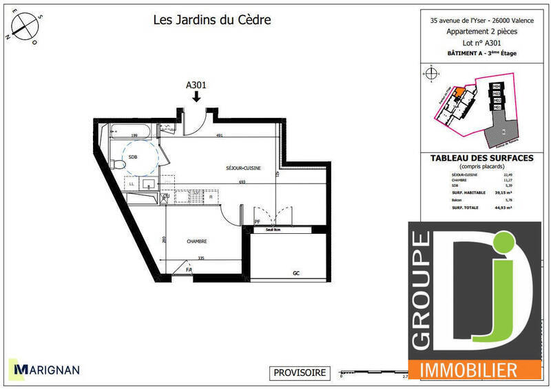 Vente appartement 2 pièces 39 m² à Valence 26000