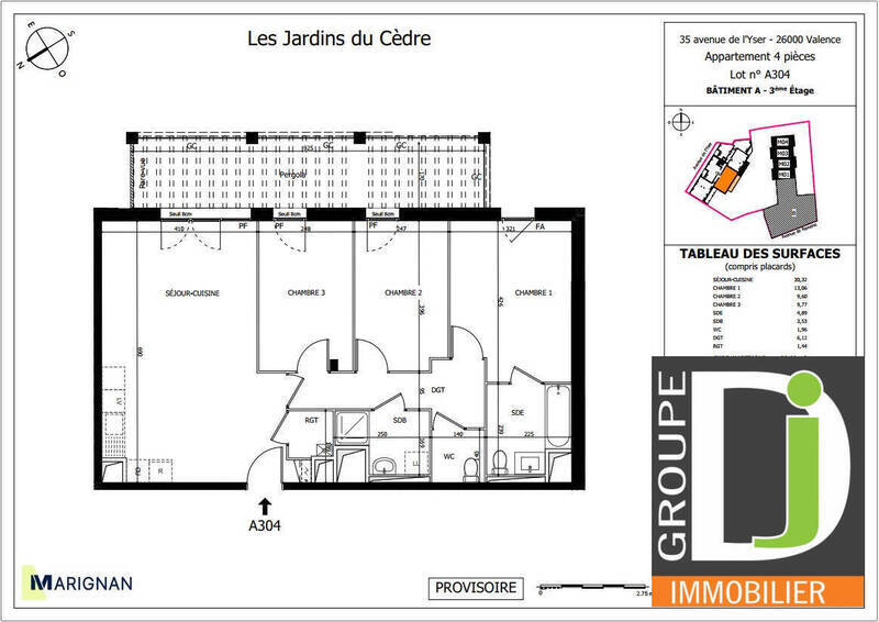 Vente appartement 4 pièces 81 m² à Valence 26000