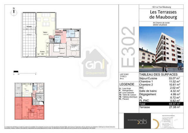Vente Appartement 3 pièces 68 m² Valence 26000