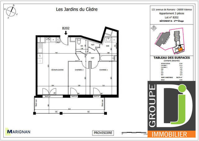 Vente Appartement 3 pièces 59 m² Valence 26000