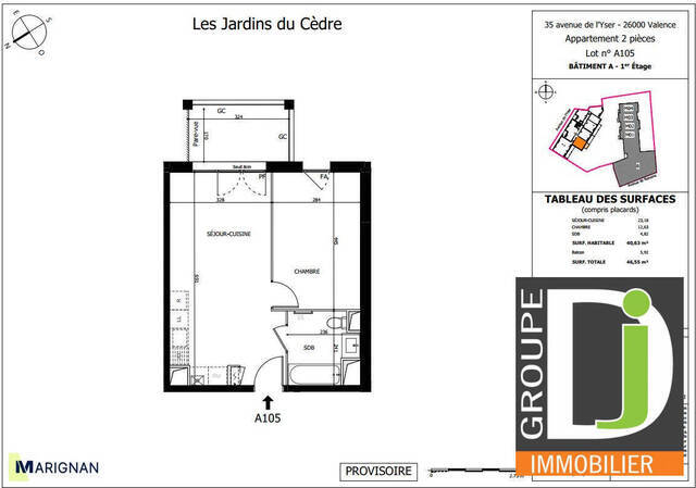 Vente Appartement 2 pièces 41 m² Valence 26000