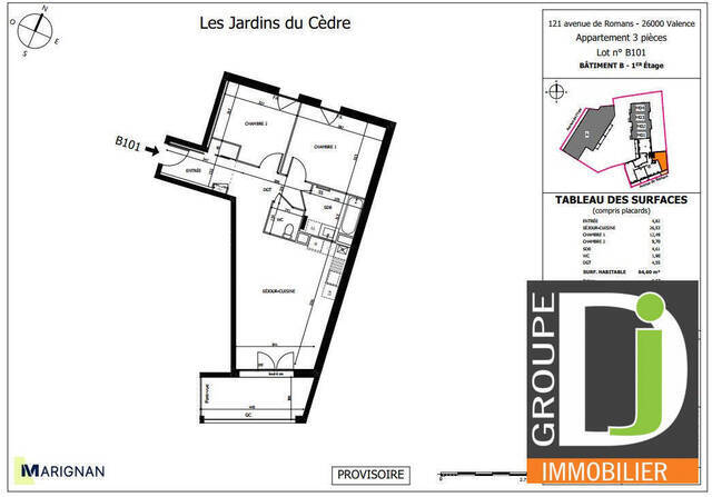 Vente Appartement 3 pièces 65 m² Valence 26000