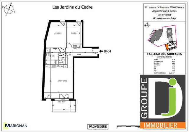 Vente Appartement 3 pièces 67 m² Valence 26000