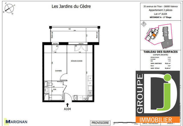 Vente Appartement 2 pièces 40 m² Valence 26000