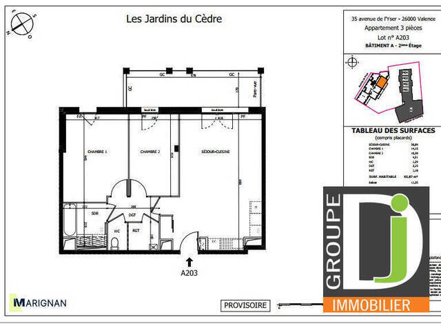 Vente Appartement 3 pièces 66 m² Valence 26000